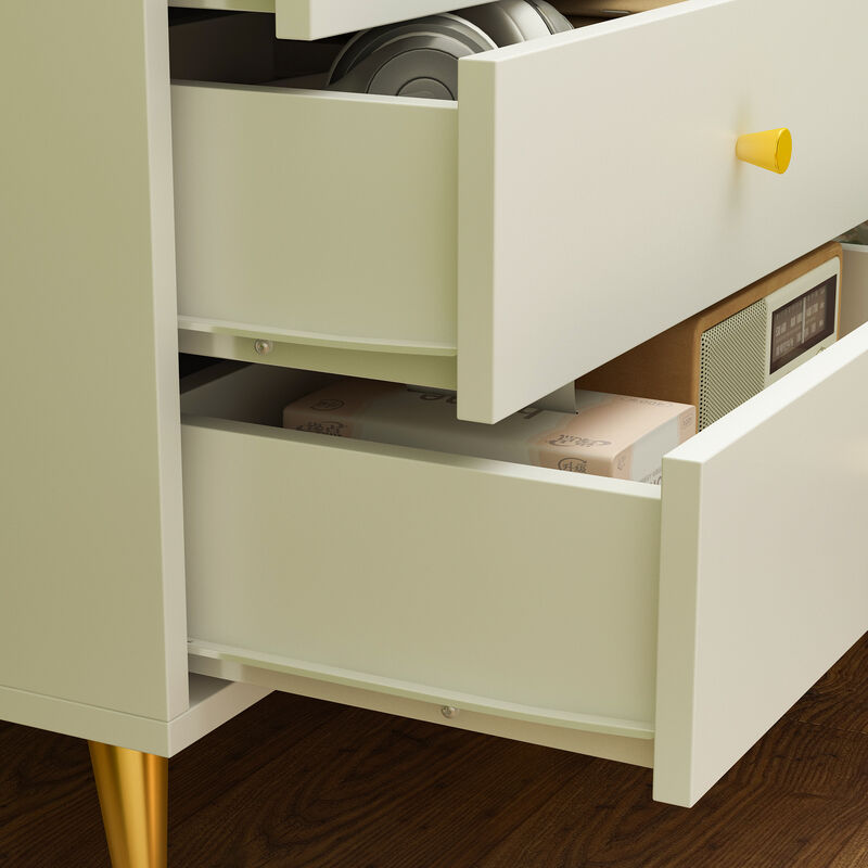 FUFU&GAGA Nightstand with Contemporary Design, 3 Drawers, Durable Composite Material, (19.7" W x 15.7" D x 20.8" H), White