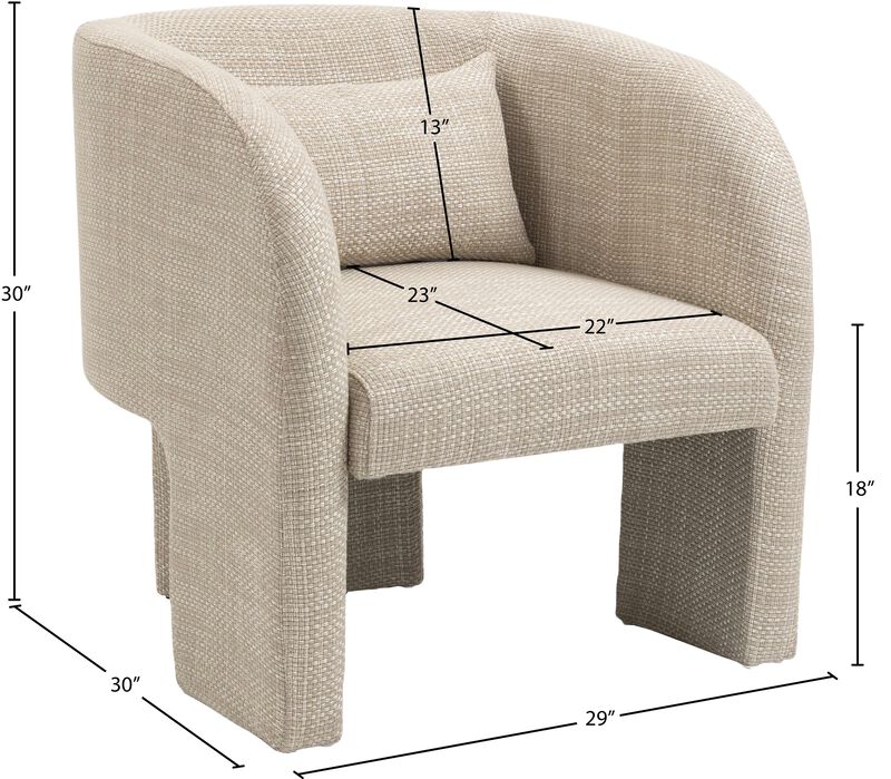 Meridian Furniture Sawyer Beige Weaved Polyester Fabric Accent Chair image number 7