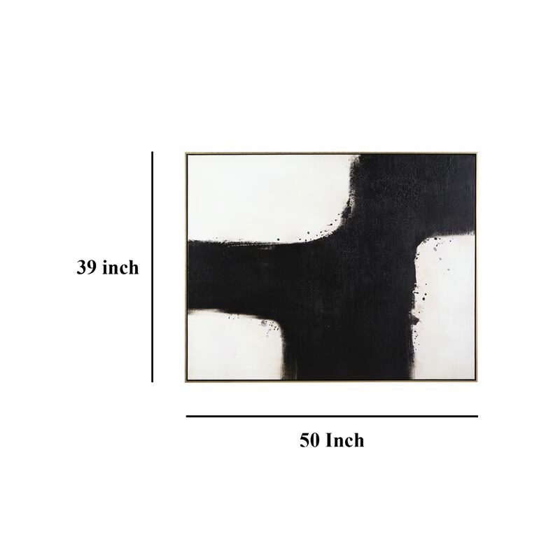 Leila Wall Art Decor, Black and White Minimalist Framed Canvas, 39x50 image number 4