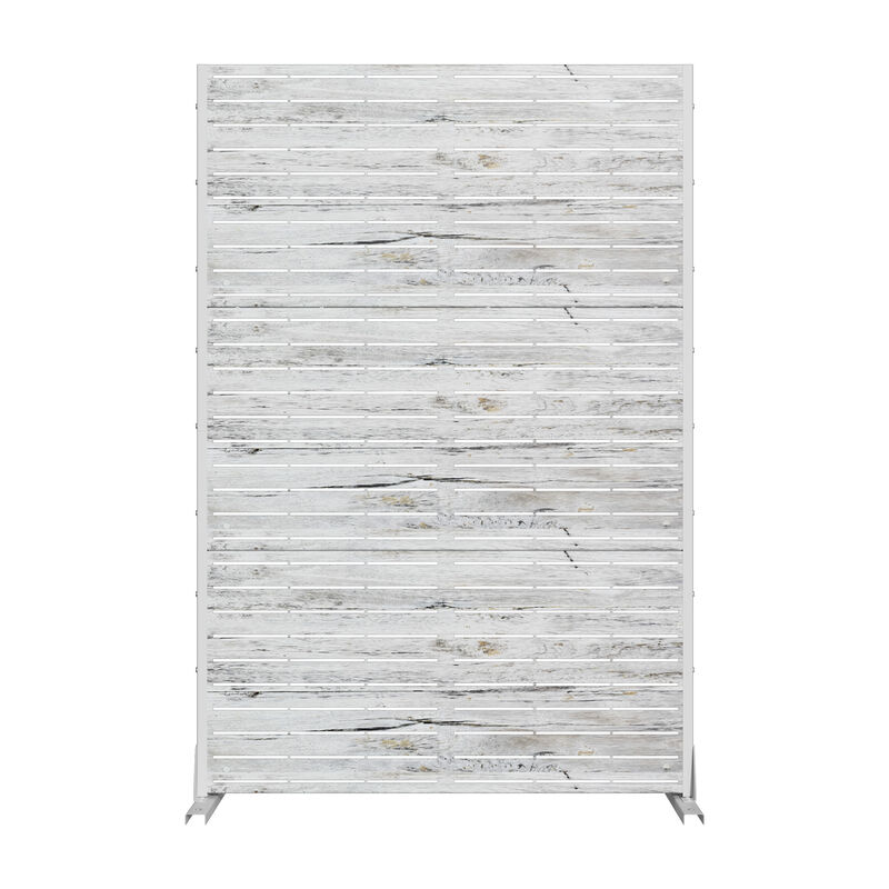 Arched Metal Outdoor Privacy Screen, Freestanding Outdoor Divider Decorative Privacy Fence