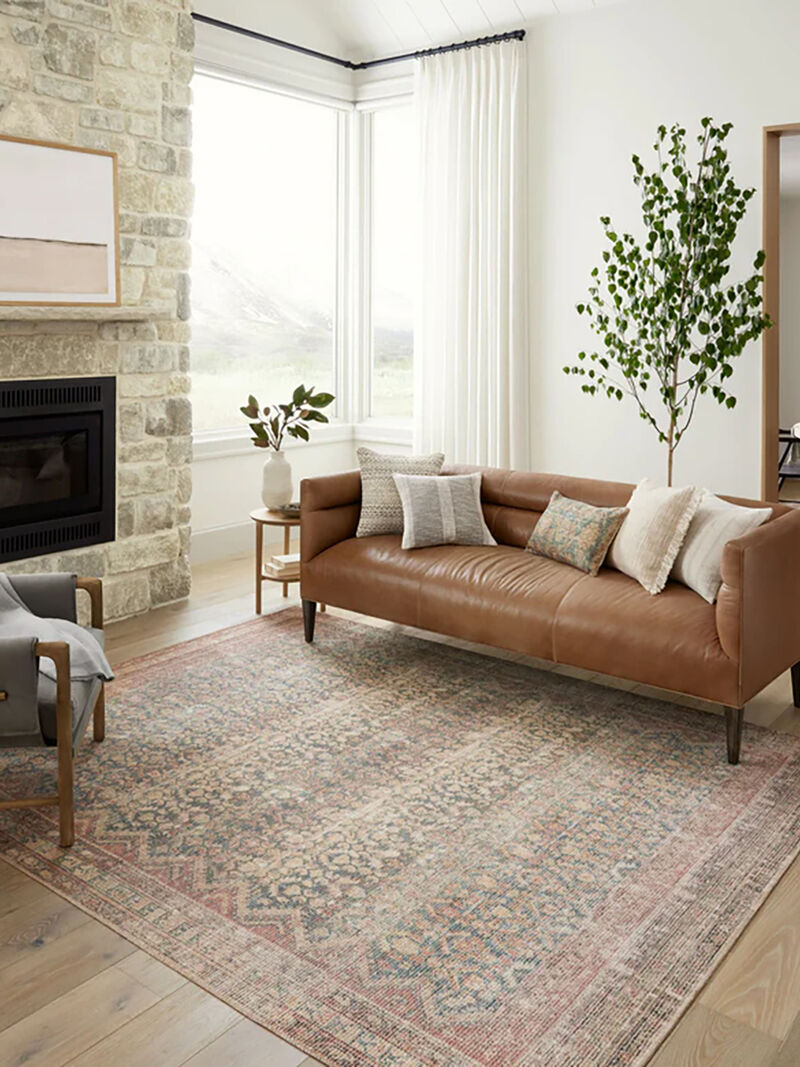 Aubrey AUB03 Ocean/Spice 18" x 18" Sample Rug