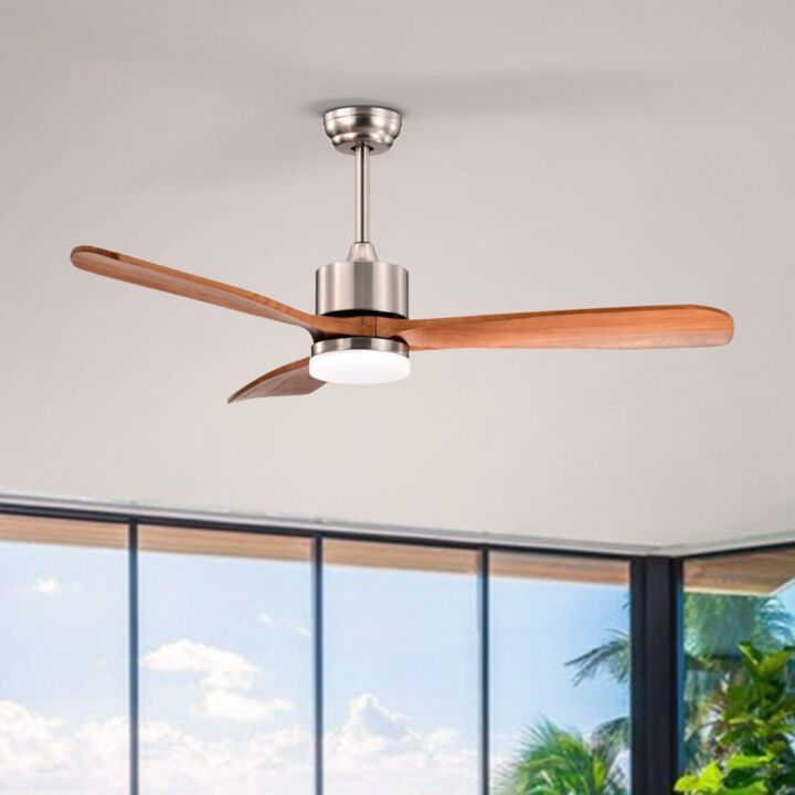 Reversible Ceiling Fan with LED Light and Adjustable Temperature