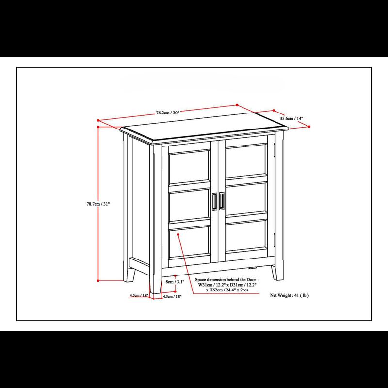 Dimkuf Transitional Solid Wood Accent Storage Cabinet image number 7