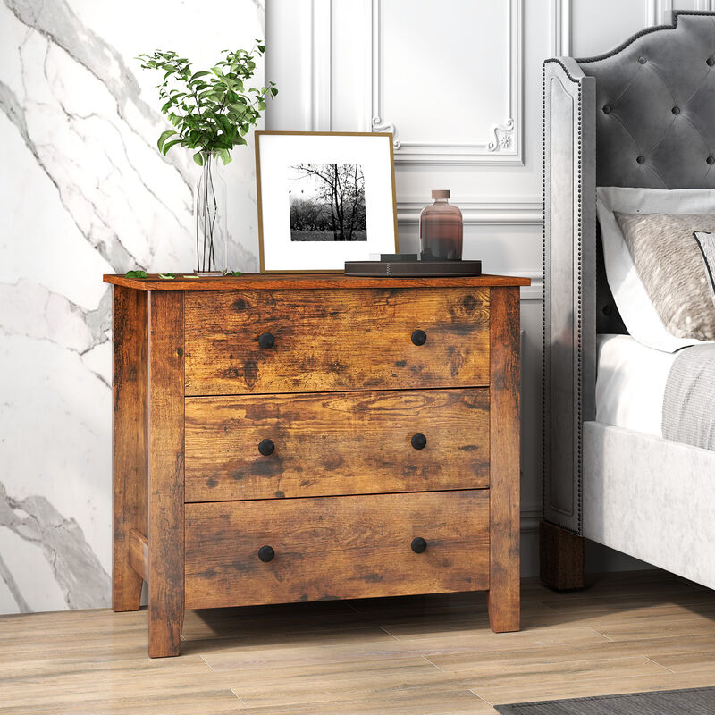 3 Drawer Dresser Chest of Drawers Bedside Table image number 2
