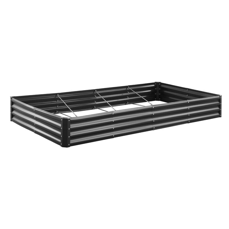 Large Outdoor Raised Garden Planter Box with Open Bottom Design-Dark Grey image number 3