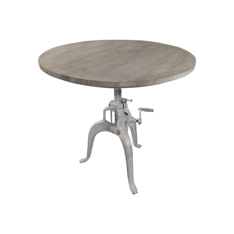 Carolina Living Bentley Adjustable Crank Table - Whitewash