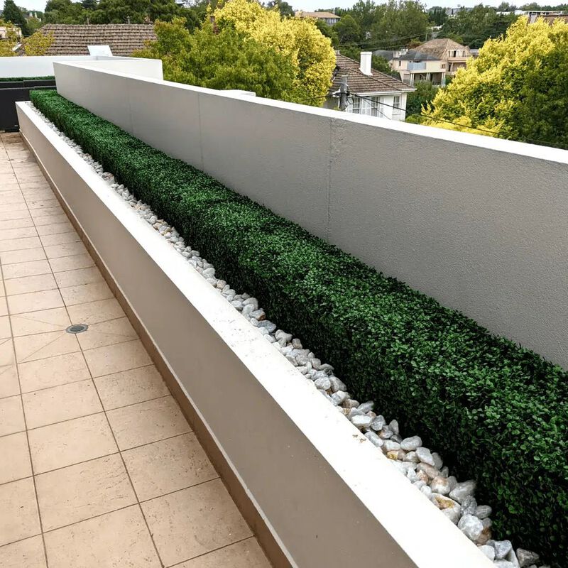 Dark Artificial Boxwood Hedge 40"L x 10"H Commercial Grade UV Resistant image number 5
