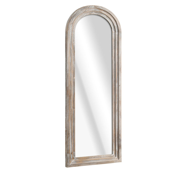 HomeRoots 71" White Solid Wood Arch Freestanding Framed Full Length Mirror