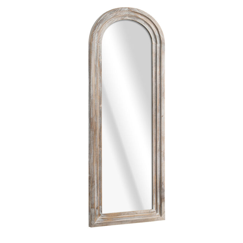 HomeRoots 71" White Solid Wood Arch Freestanding Framed Full Length Mirror image number 0