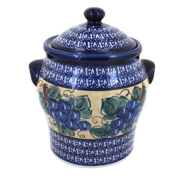 Blue Rose Polish Pottery Stars & Stripes Large Canister