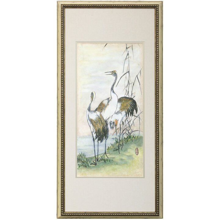 Oriental Cranes I Framed Print