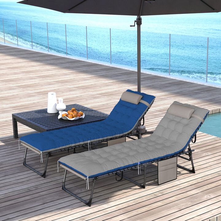 Hivvago Set of 2 Outdoor Chaise Lounge Chairs
