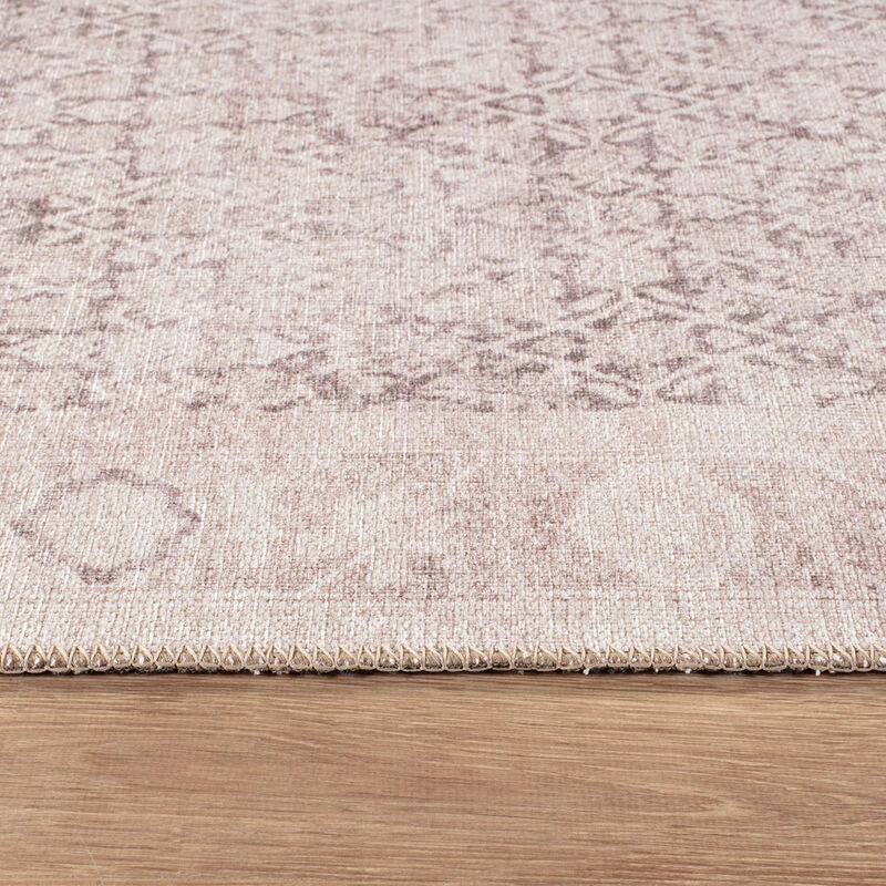 World Rug Gallery Elise Blue Distressed Medallion Indoor Rug &ndash; Flat Pile, Washable with Non-Slip Backing image number 2