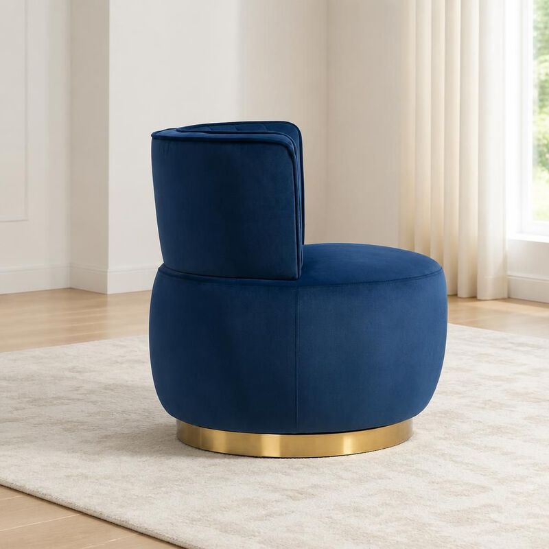 GOODSILO 360 Degree Swivel Barrel Accent Chair, Upholstered Round Armchair for Living Room, Bedroom, Office, Nursery, Lounge, Waiting Rooms image number 3