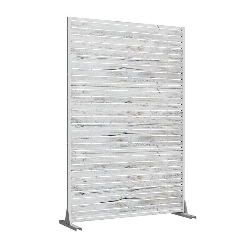 Arched Metal Outdoor Privacy Screen, Freestanding Outdoor Divider Decorative Privacy Fence