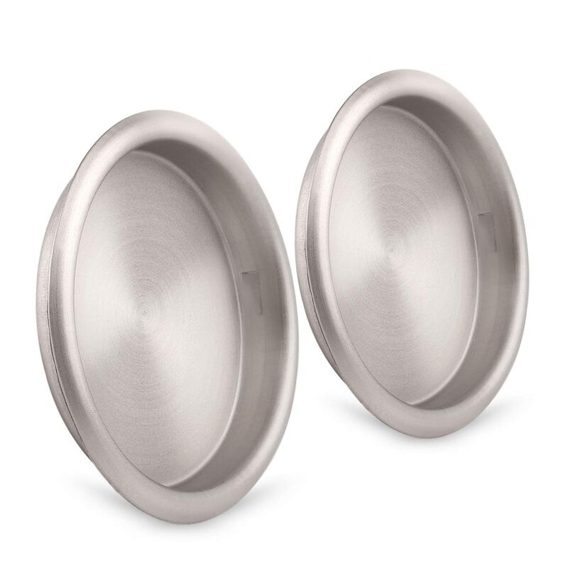 HOMOTEK Closet Door Finger Pull 2-1/8   , Easy Snap in Installation, Satin Nickel Finish, No Nail Require, Fits a 5/16   Depth x