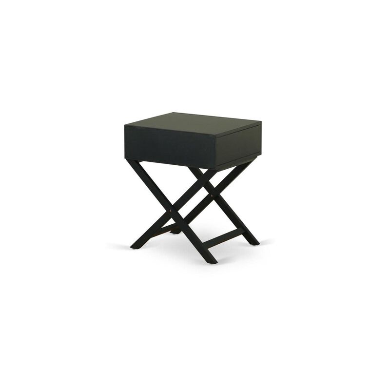 East West Furniture One Pc Gorgeous Hamilton Small Black Rectangular Table with Drawer, 1-Pack, Finish