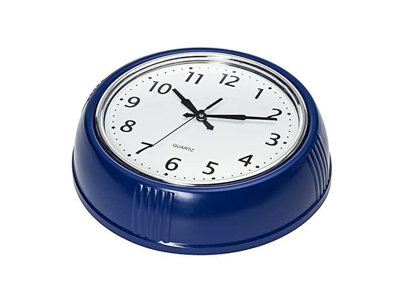 Retro Navy Blue Vintage Wall Clock 5 Inch Silent Non Ticking Easy Read image number 3