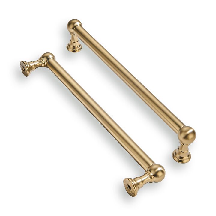 khtumeware 2 Pack 8 Inch Hole Center Brushed Brass Cabinet Pulls Heavy Duty Solid Warm Brass Cabinet Handles cabinets Dressers K