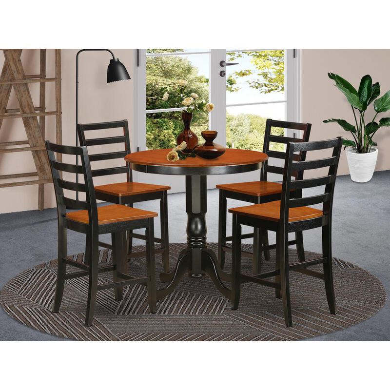 5 Pc counter height Dining room set-pub Table and 4 Dining Chairs.