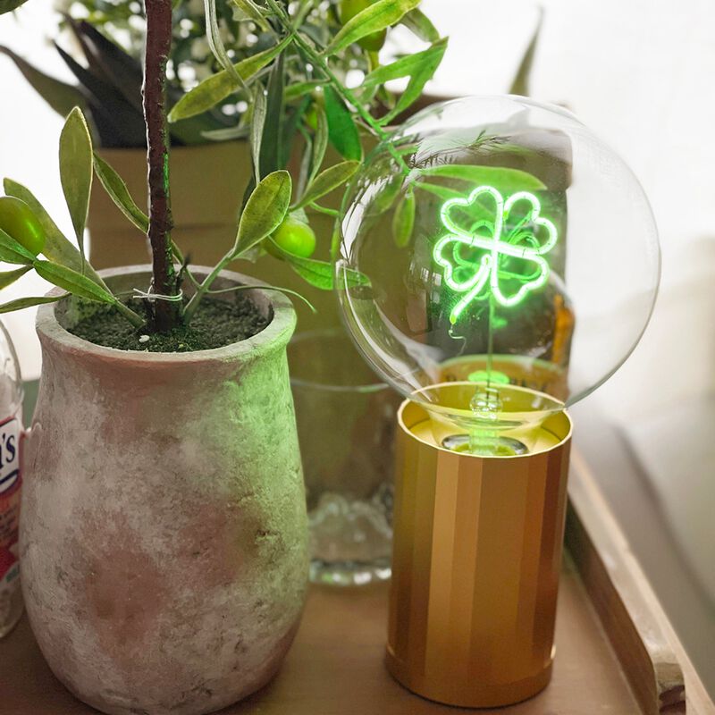 Bulb CLOVER Green with Base Table Lamp PORTABLE Pop image number 1