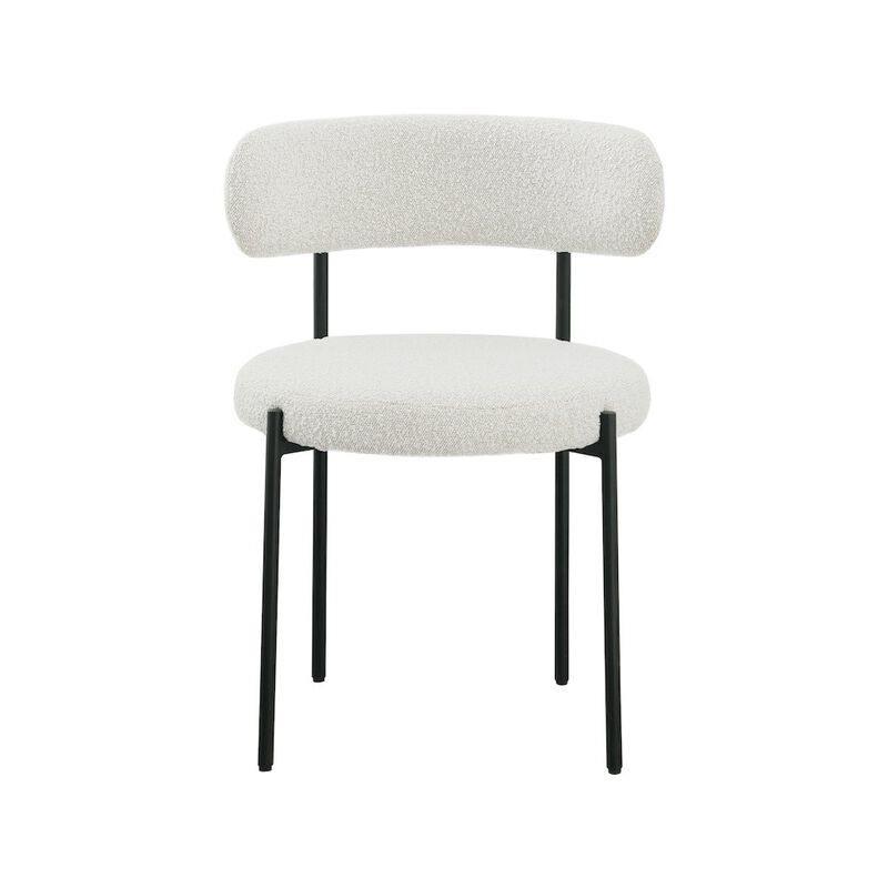 Meridian Furniture Beacon Cream Boucle Fabric Dining Chair, Set of 2