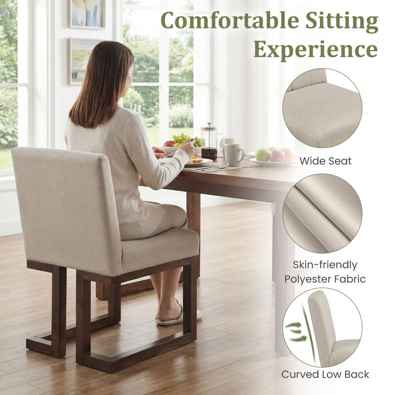 Set of 4 Farmhouse Upholstered Dining Chairs with Thick Cushioned Seats image number 4