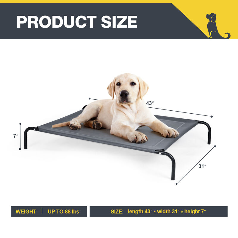 Large Indoor Outdoor Camping Steel Frame Elevated Pet Cot Mat