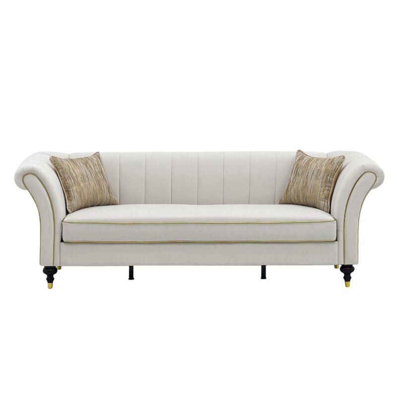 Nixbix Velvet 3‑Seater Chesterfield Sofa image number 0
