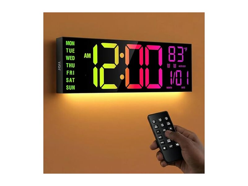 Digital Mount Count Down Timer Alarm Wall Clock 16 Inch Black Living Room Decor image number 0