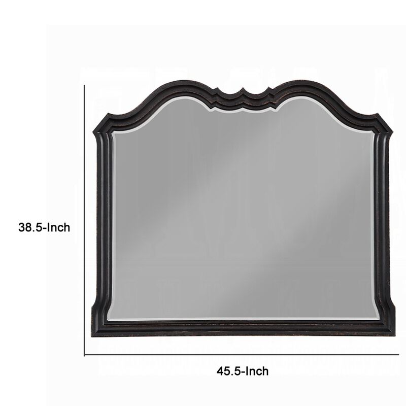 Chery Dresser Mirror, 39x46 Beveled Edges and Classic Black Wood Frame