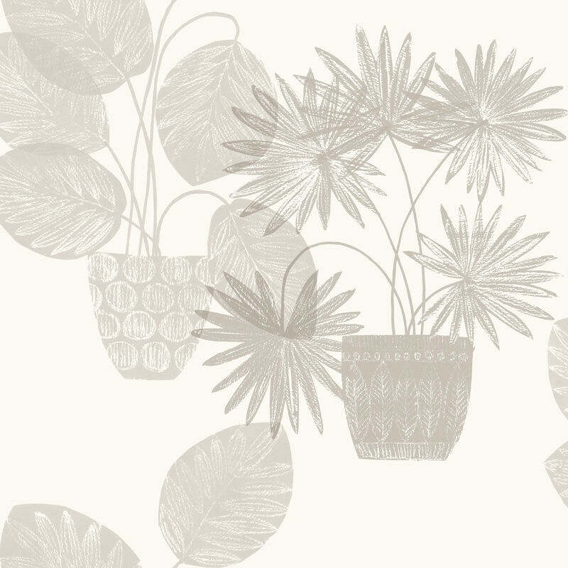 Aida Light Grey Potted Plant Wallpaper image number 0