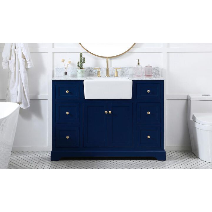 Elegant Kitchen and Bath 48 inch Single bathroom vanity in blue
