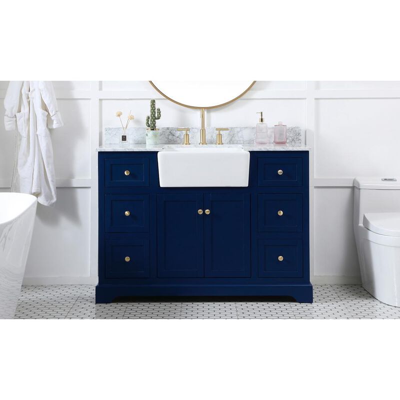 Elegant Kitchen and Bath 48 inch Single bathroom vanity in blue