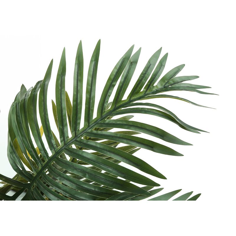 Monarch Specialties I 9539 - Artificial Plant, 34" Tall, Palm Tree, Indoor, Faux, Fake, Floor, Greenery, Potted, Real Touch, Decorative, Green Leaves, Black Pot