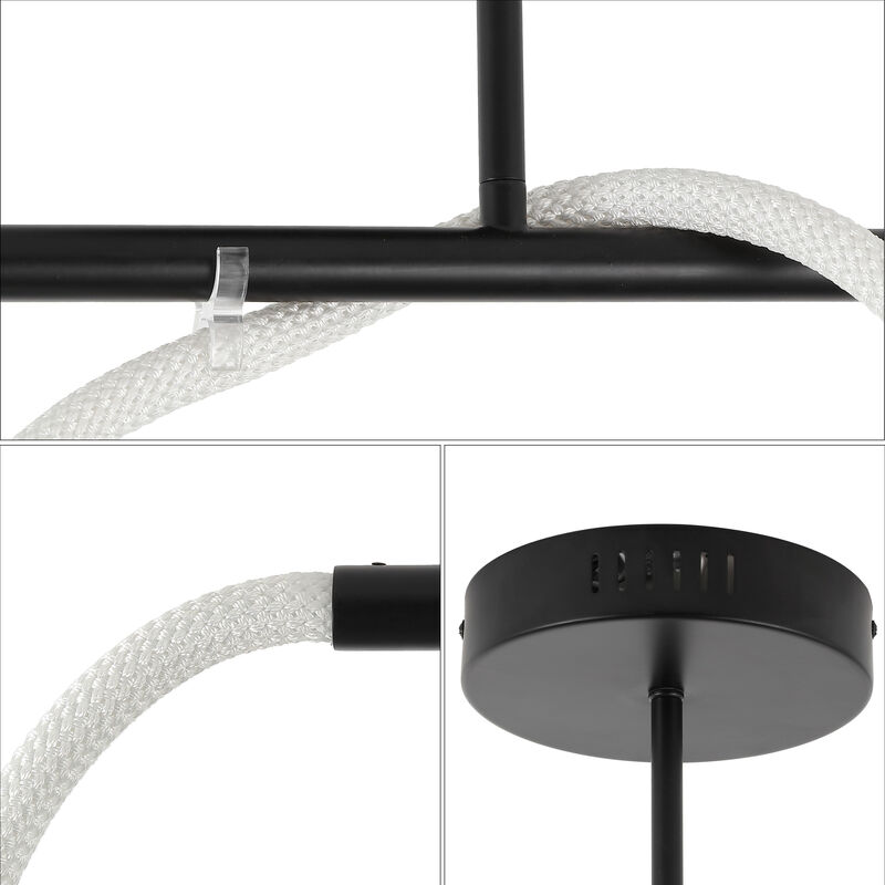 Alessio Contemporary Minimalist 360 Adjustable Silicone Neon Rope Dimmable Linear Integrated LED Flush Mount