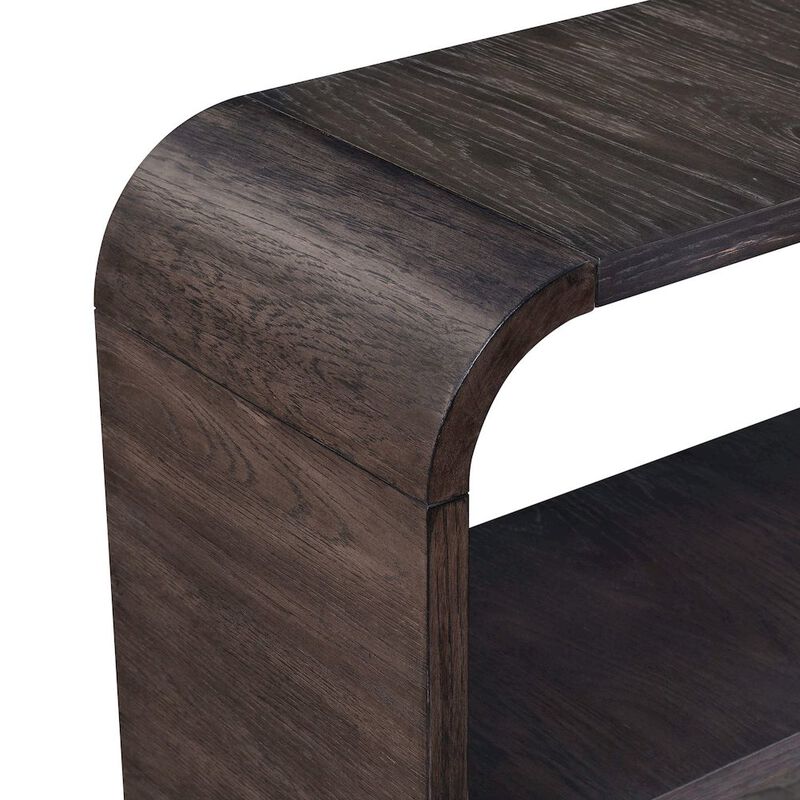 Liberty Furniture Living Room Sofa Table Rounded Waterfall Edge Design - Espresso Oak Wood image number 7