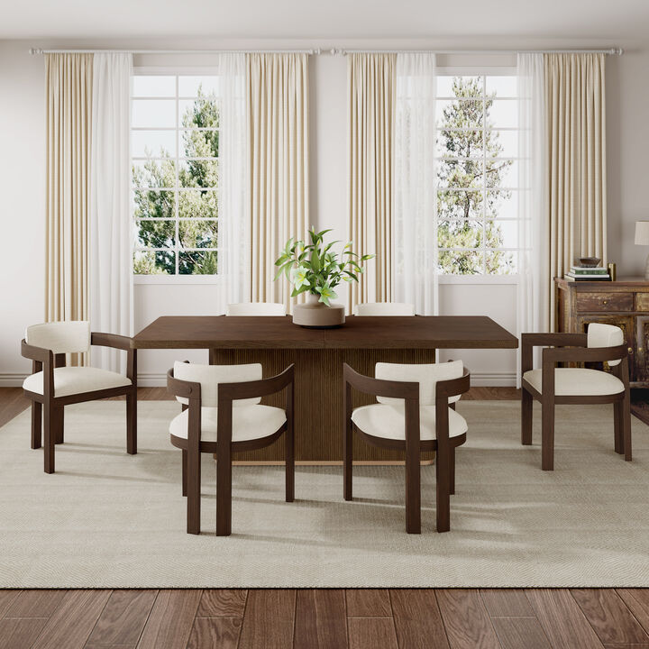 Christopher Knight Home Rincon Contemporary 7 Piece Dining Set with Rubberwood Upholstered Chairs