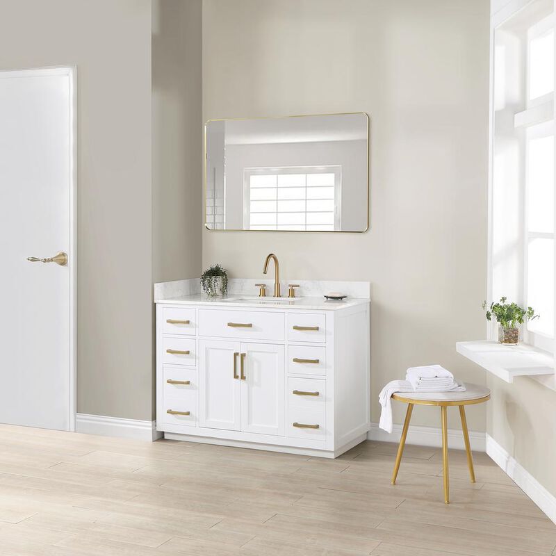Altair 48 Single Bathroom Vanity in White without Mirror