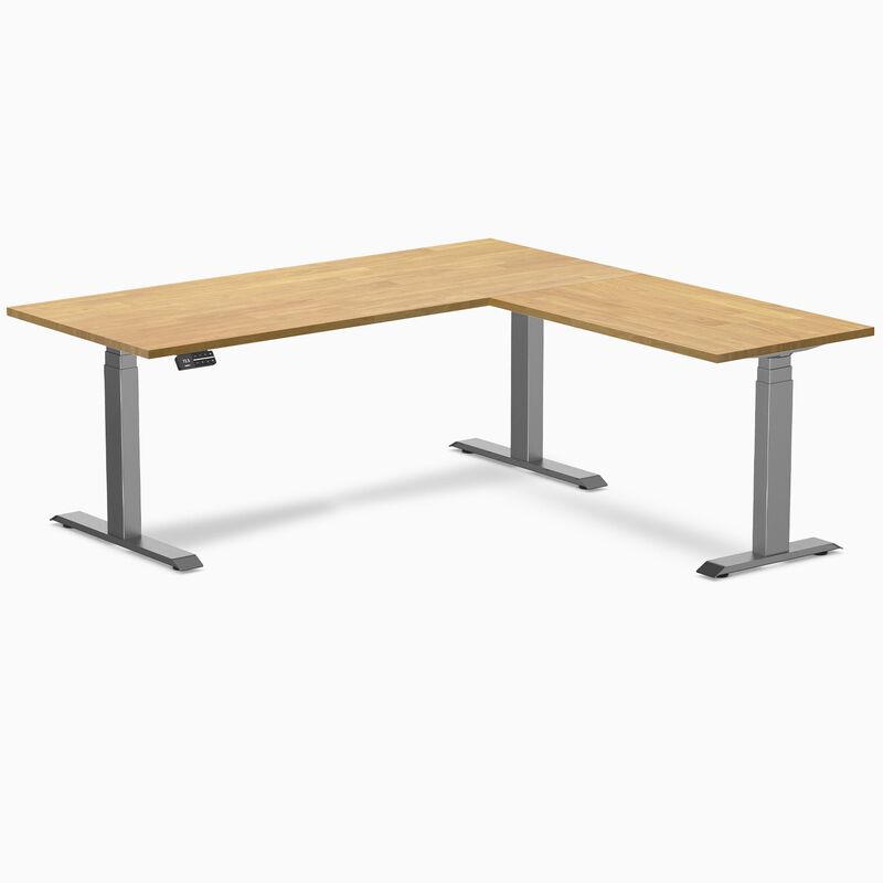 Desky Rubberwood L-Shape Sit Stand Desk image number 0