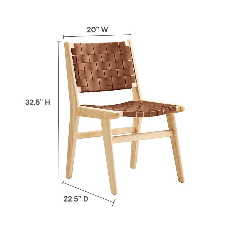 Saoirse Leather Wood Dining Side Chair Set of 2 image number 1