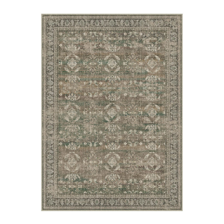 HomeRoots Floral Medallion Washable Area Rug