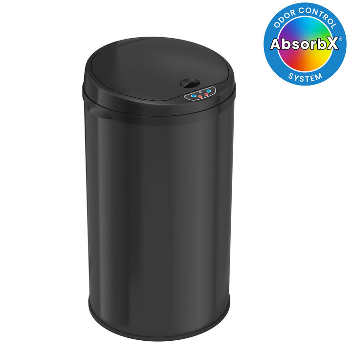 iTouchless 8 Gallon Black Sensor Trash Can