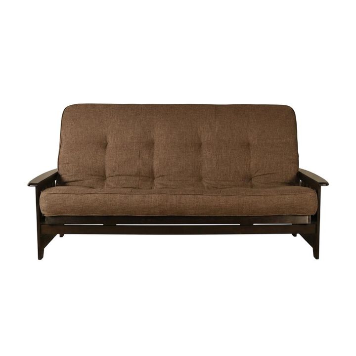 Phoenix Frame Queen-Espresso Finish-Linen Cocoa Mattress