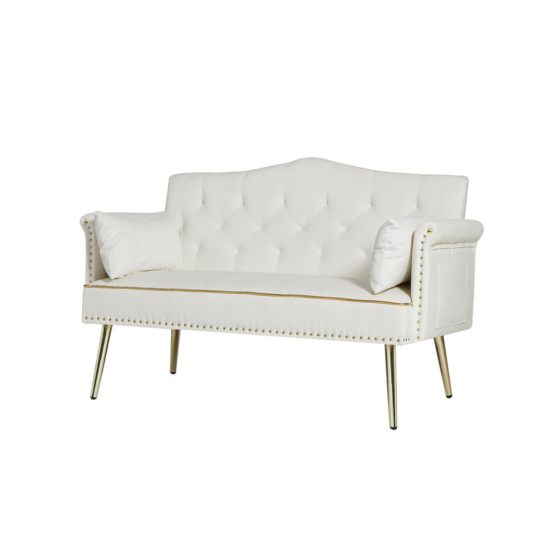 Strolk Modern Velvet Loveseat Sofa image number 5