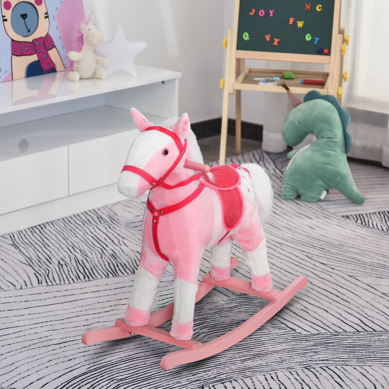 BreeBe Kids Plush Rocking Horse with Realistic Sounds image number 1