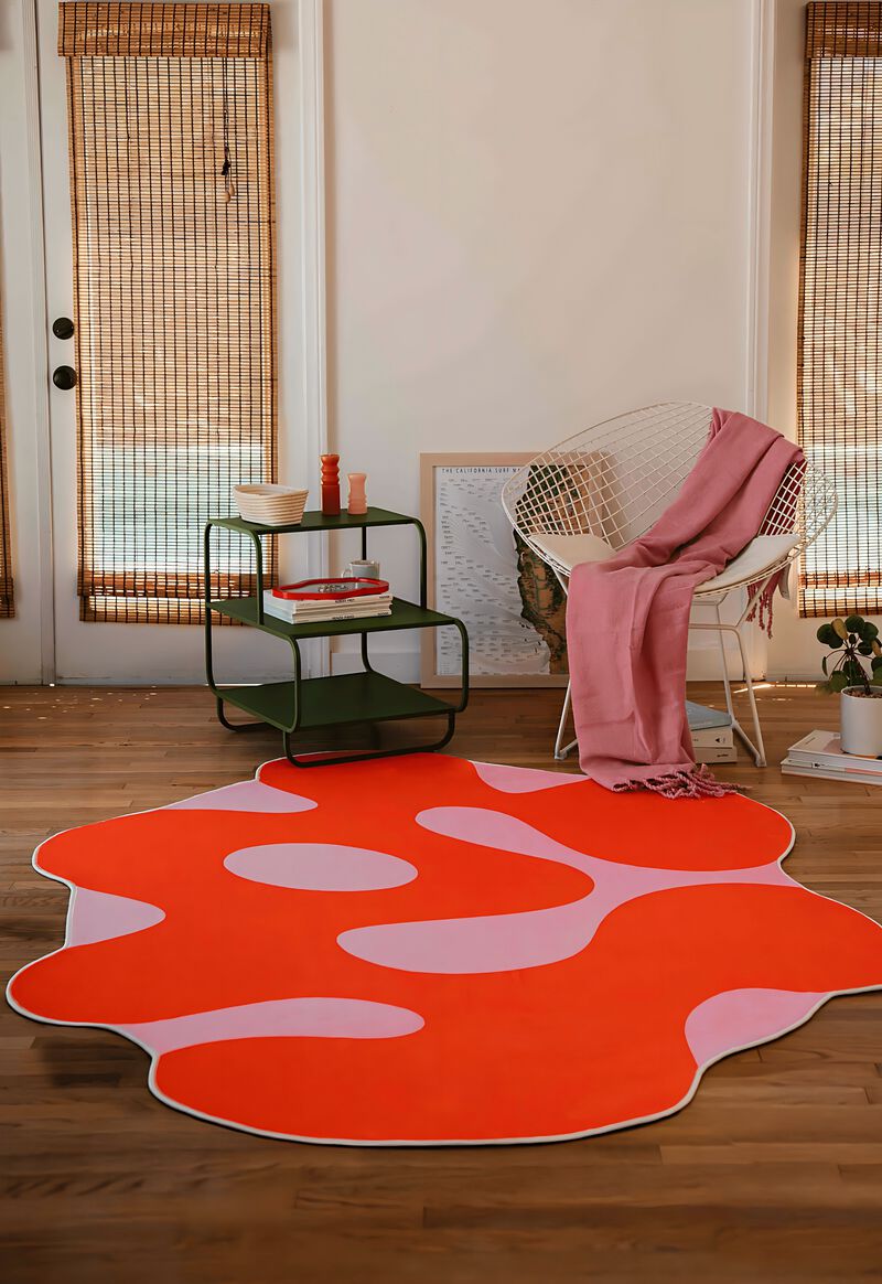 Lany Space Area Rug, Washable Rugs Non-Slip, Irregular Moss Design Rug for Living Room image number 2
