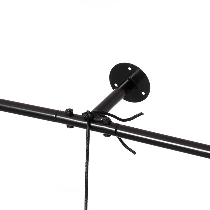 Decorative Metal Hanging Planter with Tree Pots for Flowers, White and Black