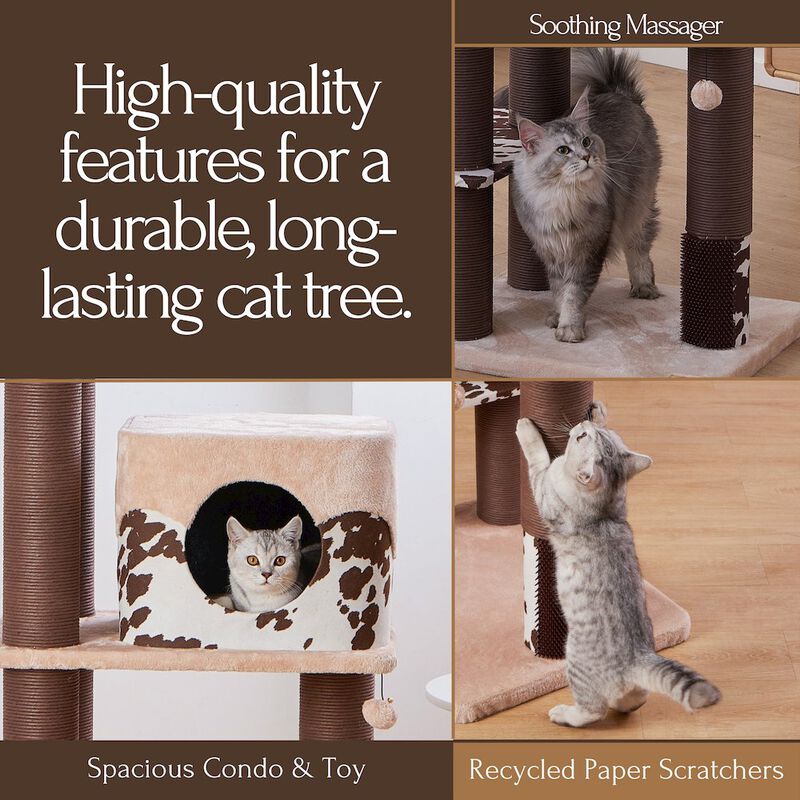 Petpals 50-in Cowboy Western Style Cat Tree, Brown