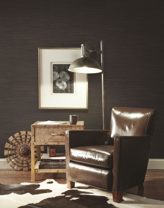 Inked Grass Charcoal Wallpaper (Set of 2)